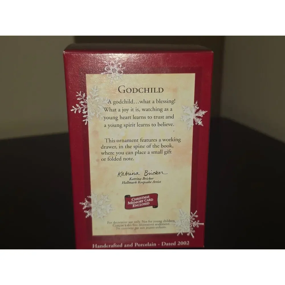 Hallmark Keepsake GODCHILD Praying Child &‎ Teddy 2002 CHRISTMAS Ornament NEW
